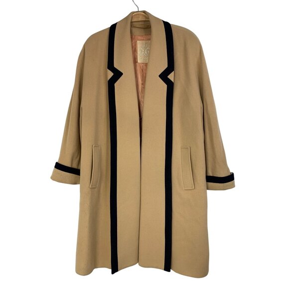 Rare Vintage 70s Mansfield England Cashmere Coat Size 12 US Knee Length RX10349 - Picture 1 of 16